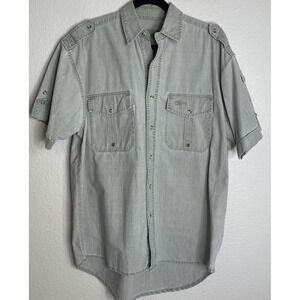 On Safari‎ Womens 2X Button Up Shirt Top Blouse Pockets Travel Preppy Casual